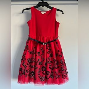 Girls fancy red dress size 8